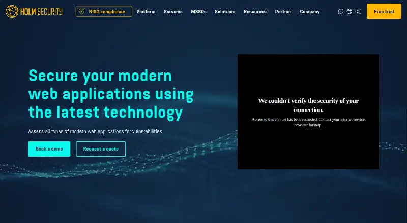 Holm Security Web Application Security's own site