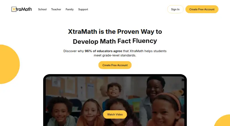 XtraMath's own site