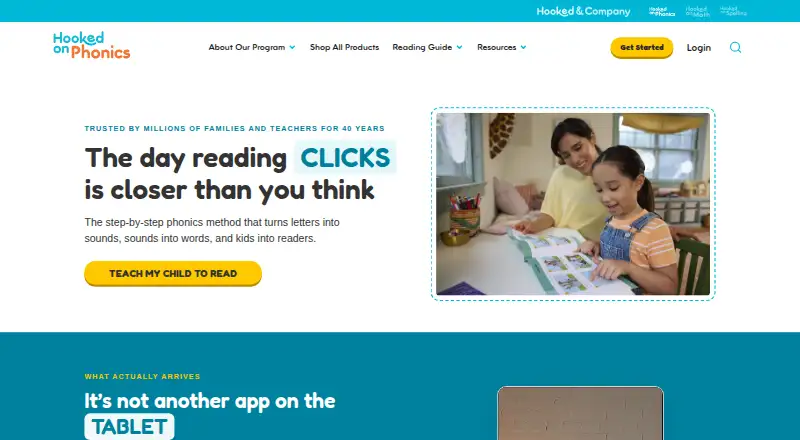 Hooked on Phonics's own site