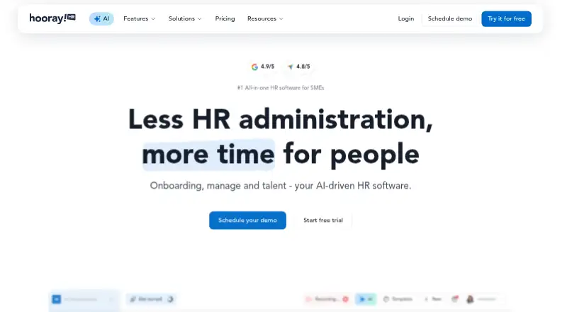 HoorayHR's own site