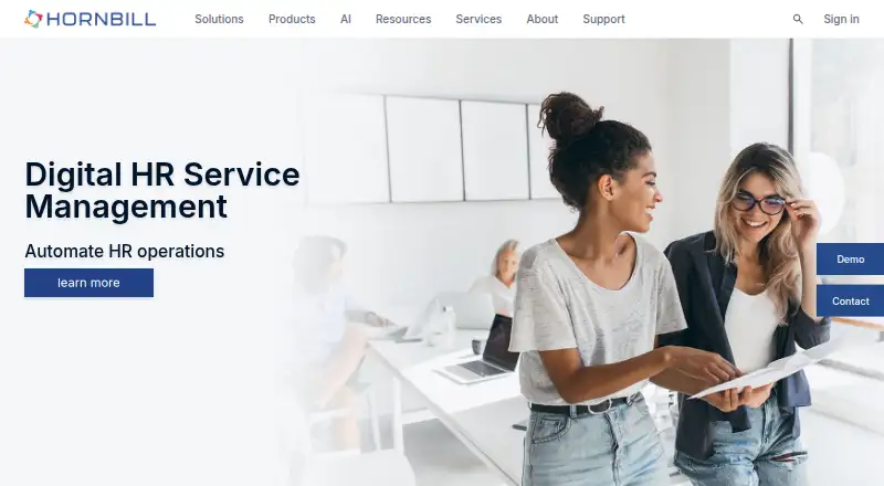Hornbill Digital HR Service Management's own site
