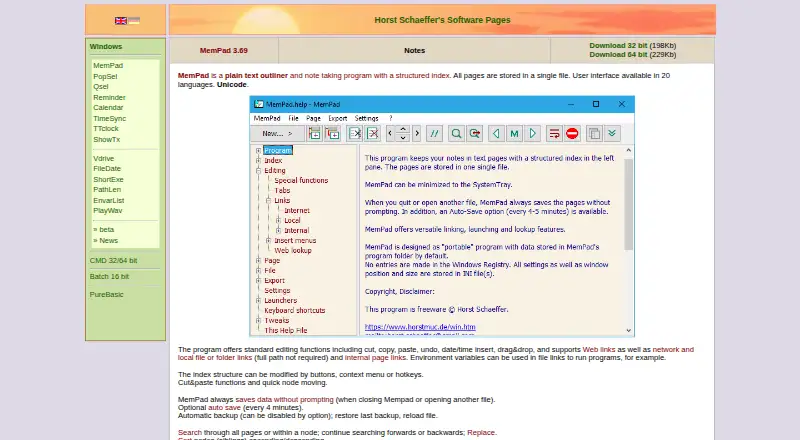MemPad's own site