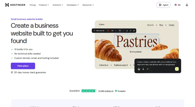 Hostinger Website Builder's own site
