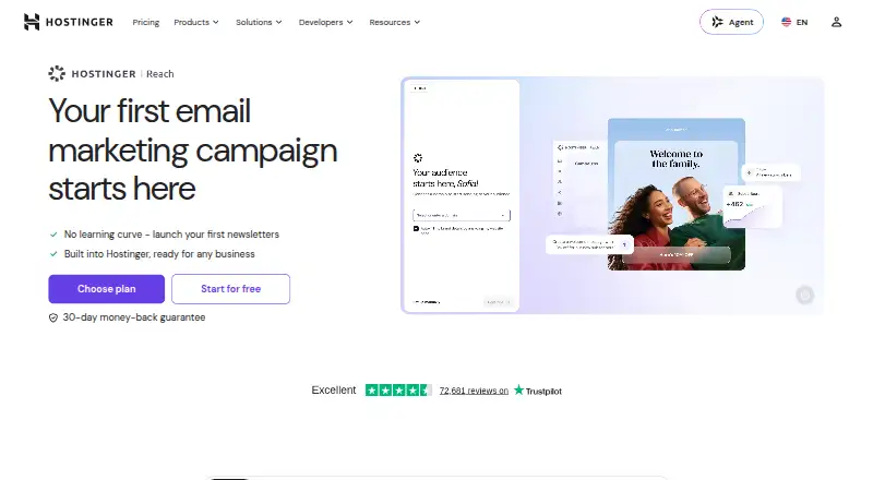 Hostinger Reach's own site