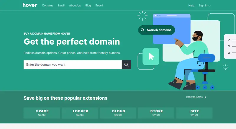 Hover's own site
