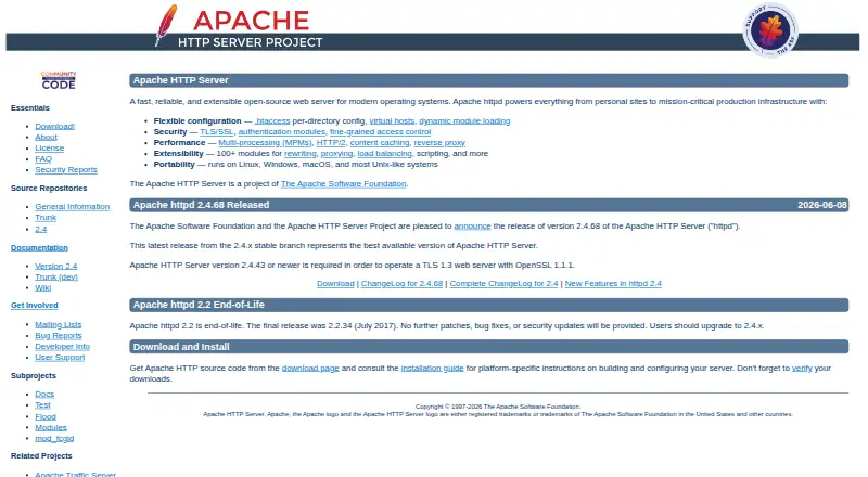 Apache HTTP Server's own site