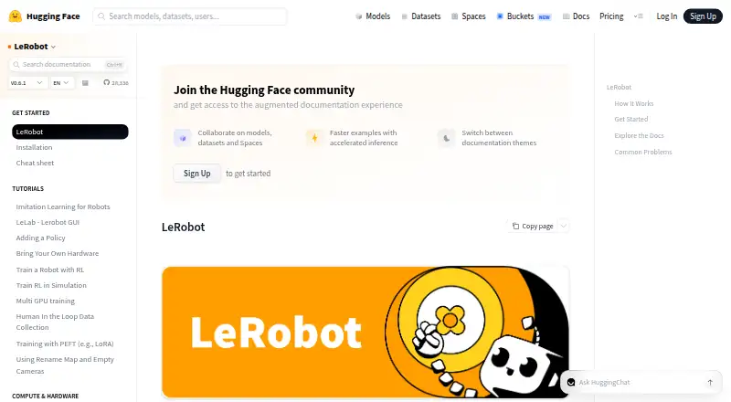 LeRobot's own site