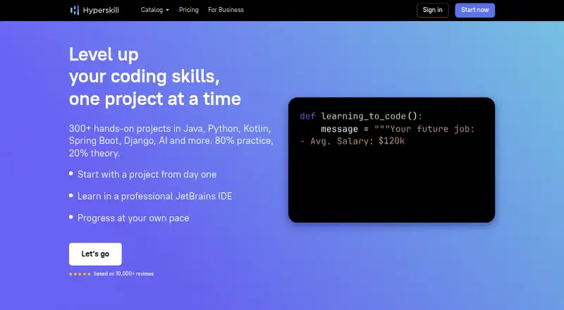 Hyperskill's own site