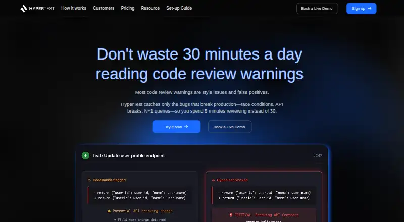 HyperTest's own site