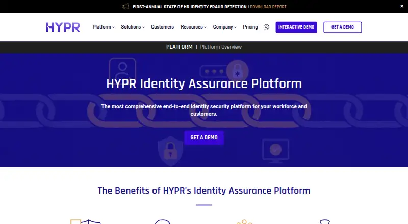 HYPR Identity Assurance Platform's own site