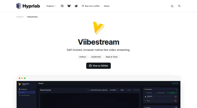 Viibestream's own site