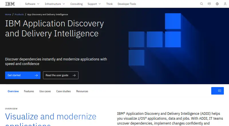 IBM Application Discovery and Delivery Intelligence's own site