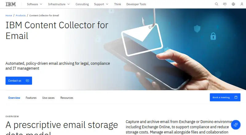 IBM Content Collector for Email's own site