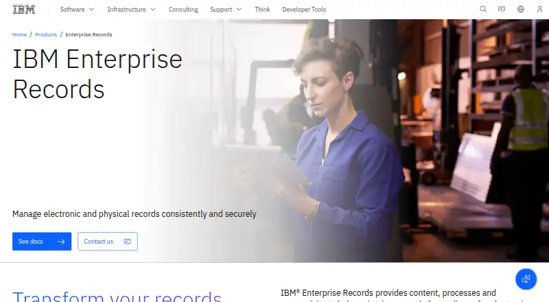 IBM Enterprise Records's own site