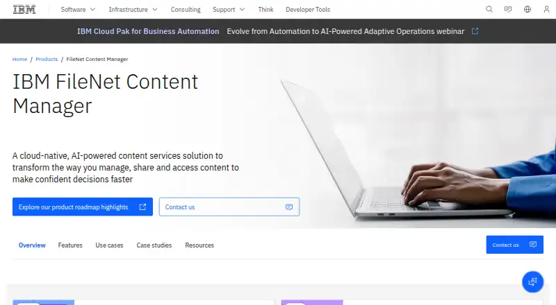 IBM FileNet Content Manager's own site