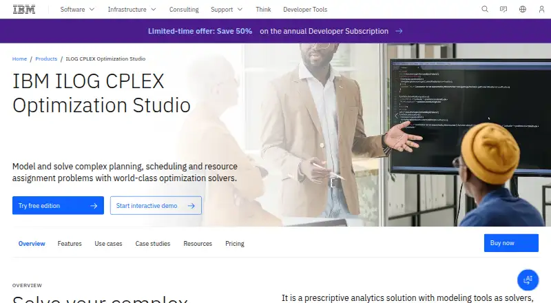 IBM ILOG CPLEX Optimization Studio's own site