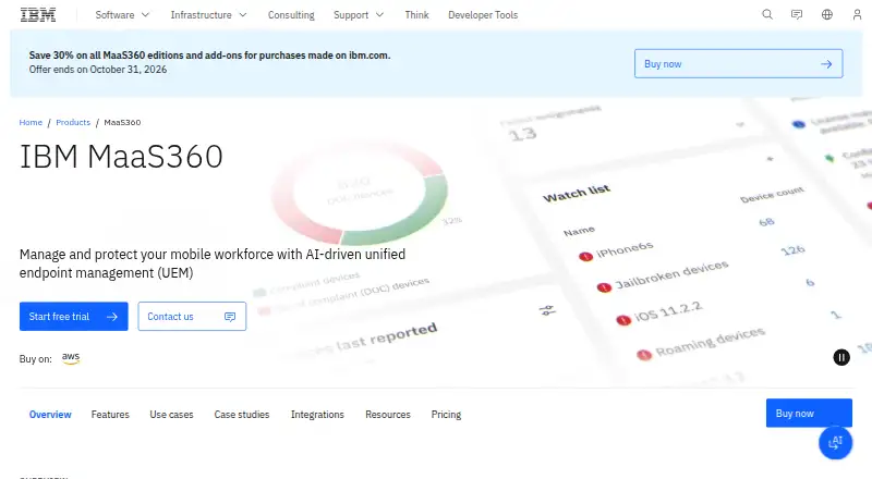 IBM MaaS360's own site