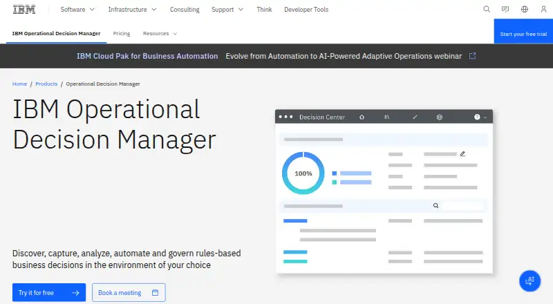 IBM Operational Decision Manager's own site