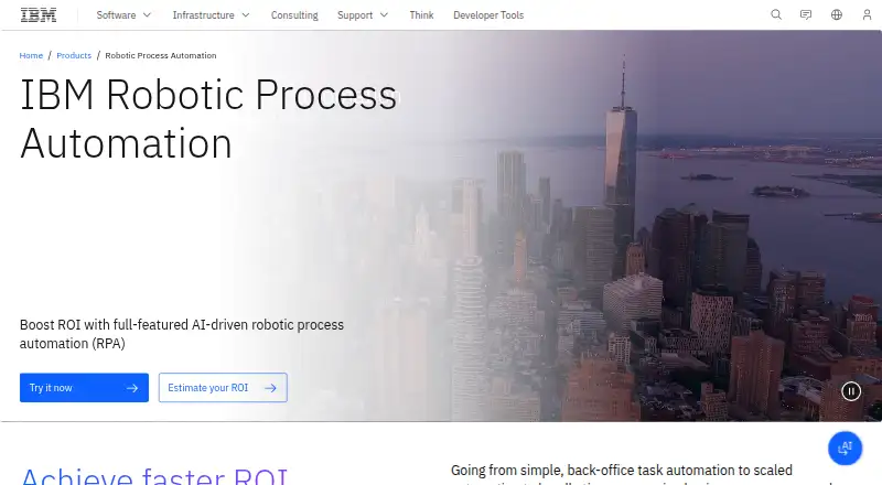 IBM Robotic Process Automation's own site