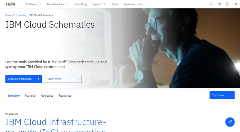 IBM Cloud Schematics's own site