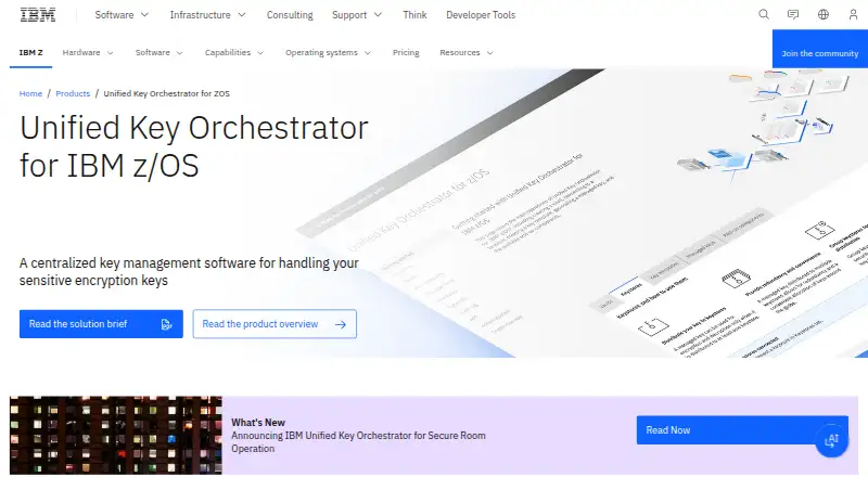 IBM Unified Key Orchestrator for z/OS's own site