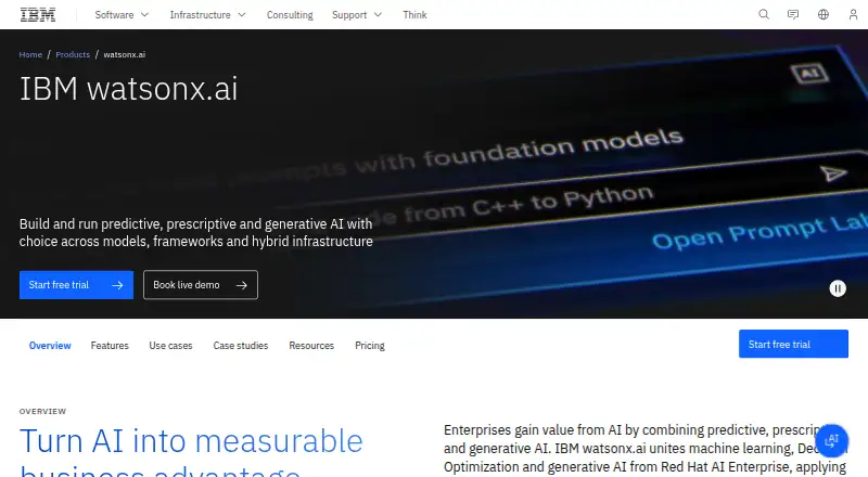 IBM watsonx.ai's own site