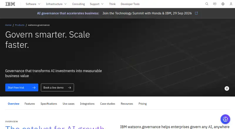 IBM watsonx.governance's own site