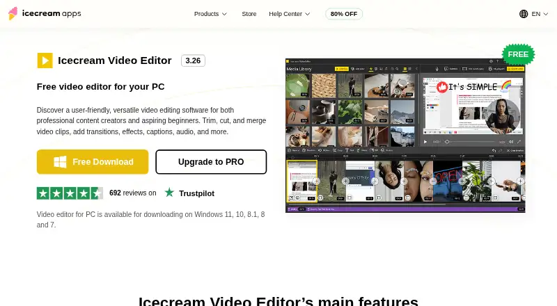 Icecream Video Editor's own site