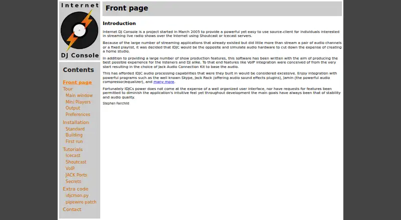 Internet DJ Console's own site