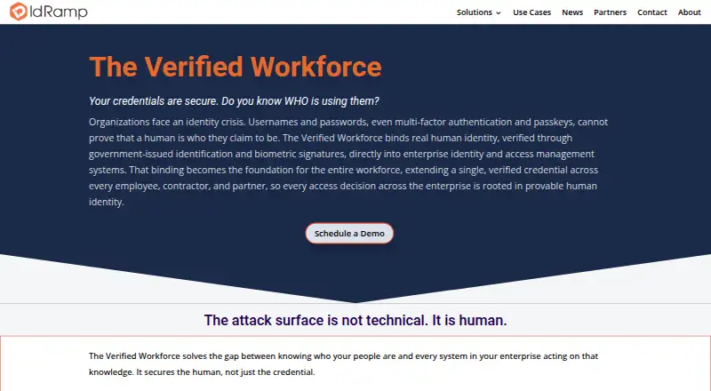 IdRamp Verified Workforce's own site