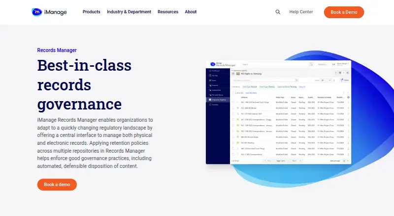 iManage Records Manager's own site