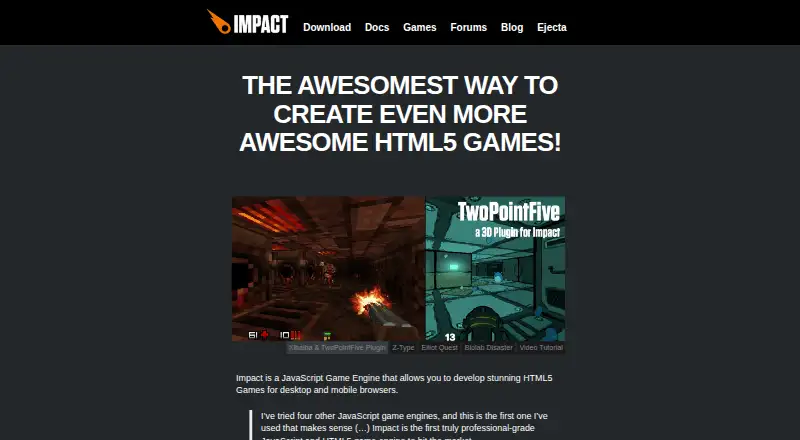 Impact.js's own site