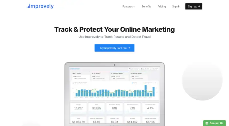 Improvely's own site