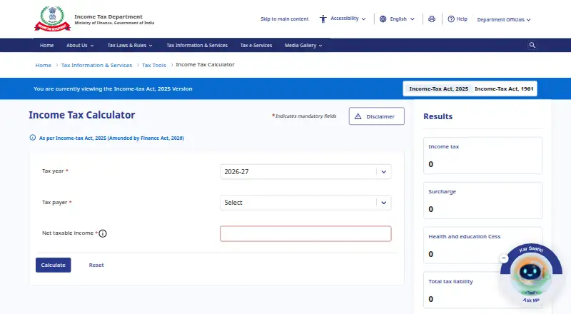 India Income Tax Calculator's own site