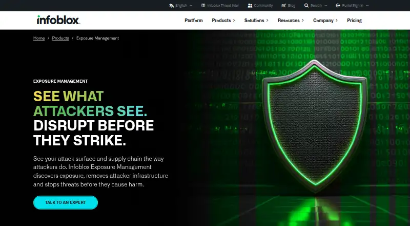 Infoblox Exposure Management's own site