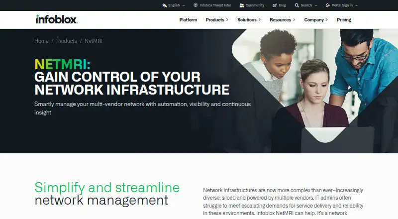 Infoblox NetMRI's own site