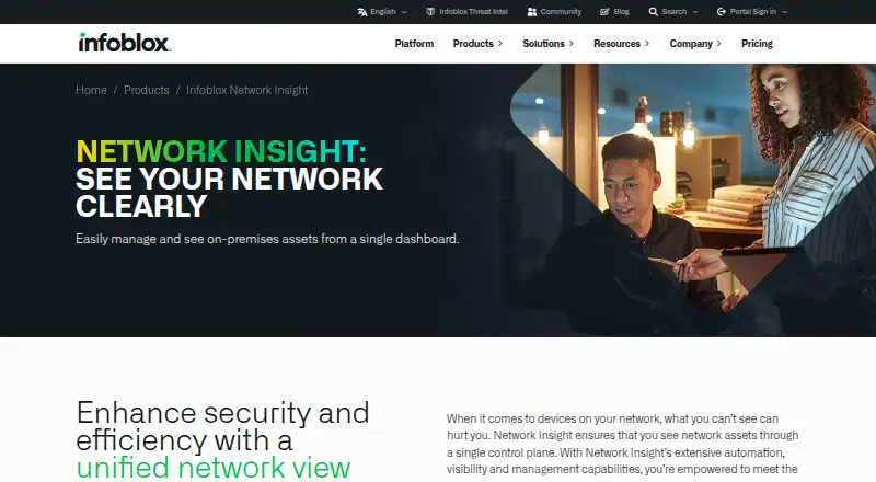 Infoblox Network Insight's own site