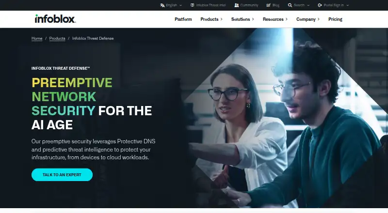 Infoblox Threat Defense's own site