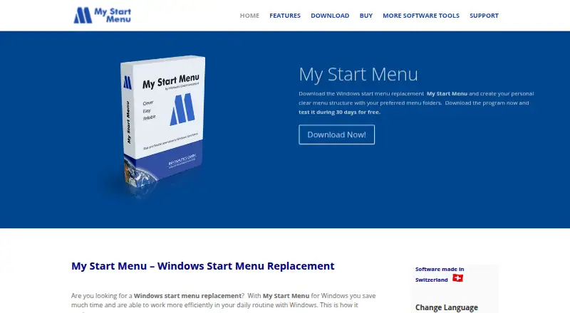 My Start Menu's own site