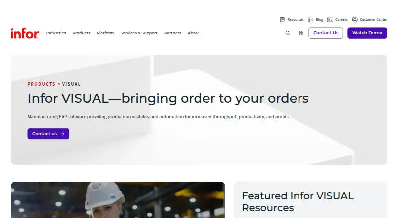 Infor VISUAL's own site