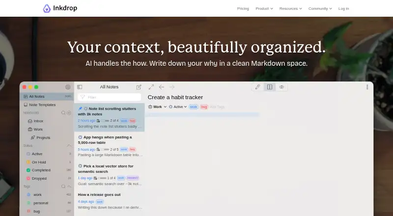 Inkdrop's own site