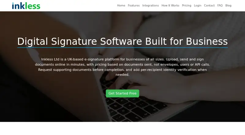 Inkless's own site
