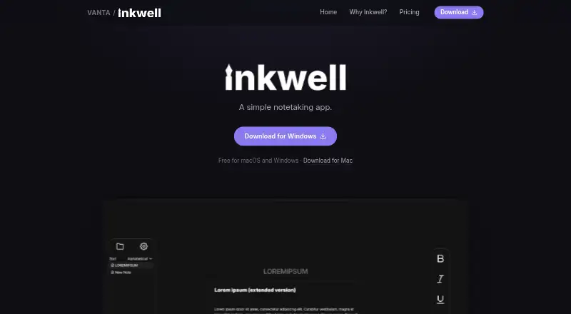 Inkwell's own site