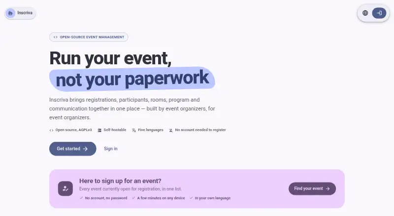 Inscriva's own site