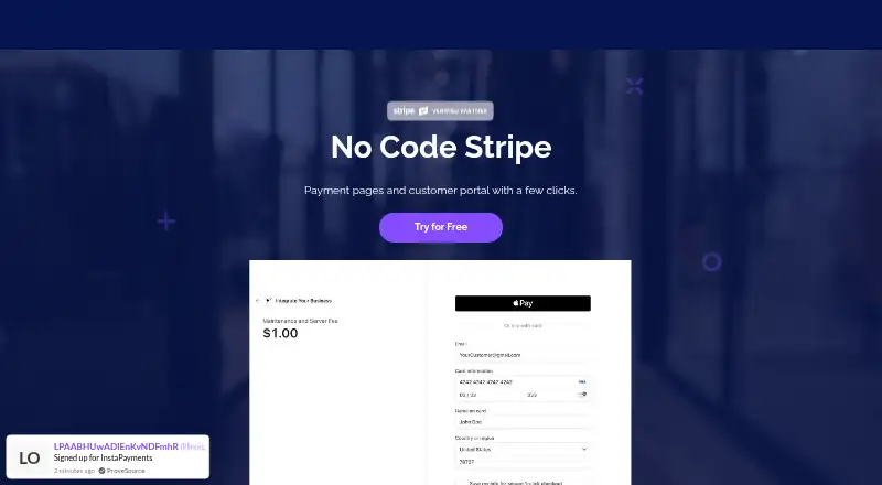InstaPayments's own site