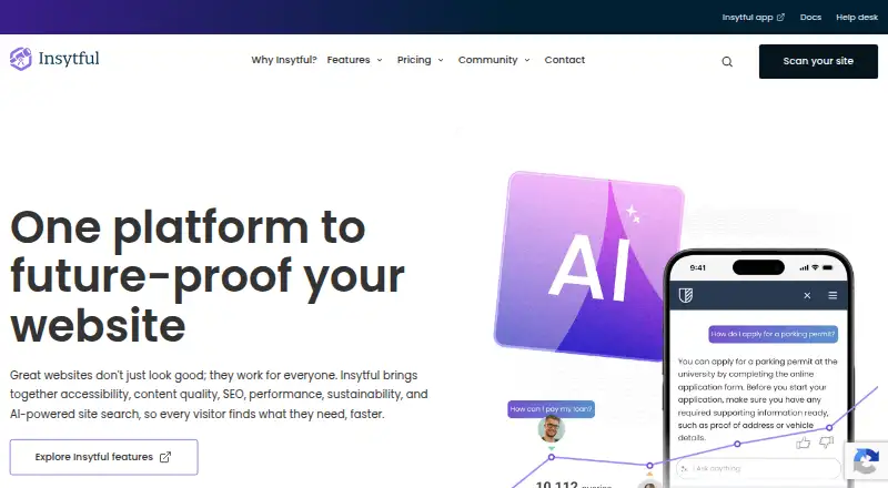 Insytful's own site