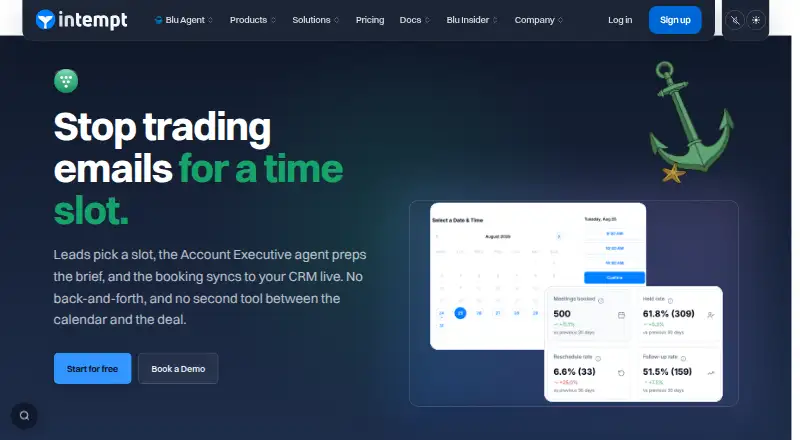 Intempt AI Schedule Maker's own site