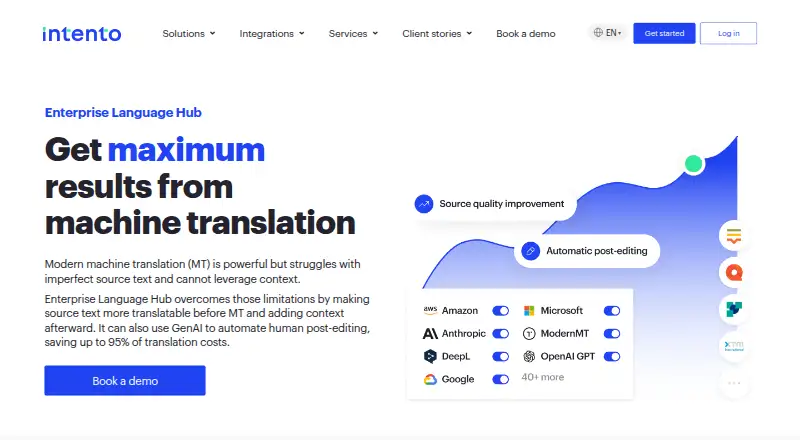 Intento Enterprise Language Hub's own site