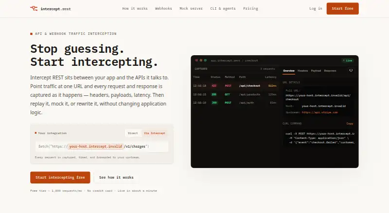 Intercept REST's own site