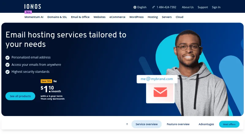 IONOS Email's own site